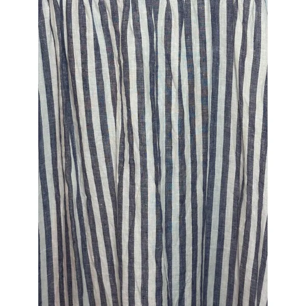 Antibes‎ Blanc Blue White Striped 100% Linen Midi Dress Womens Size 6 V-Neck - Image 2