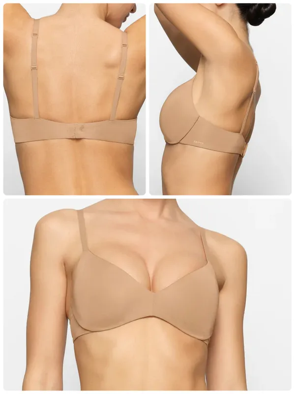 SKIMS wireless form push up plunge bra ochre - Image 2