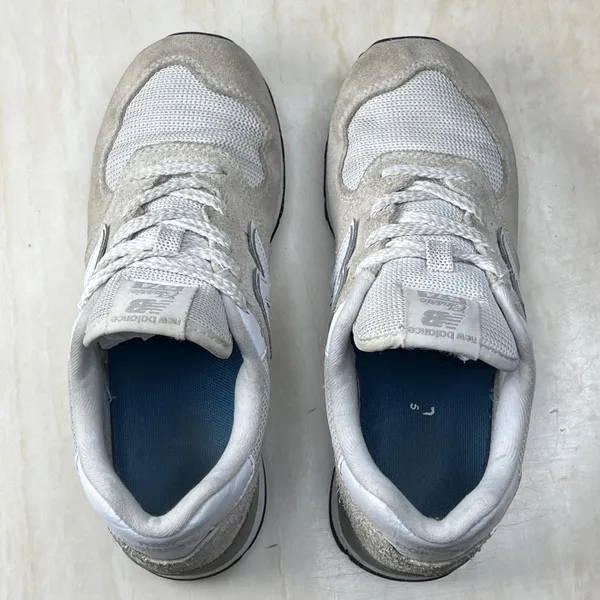 New Balance 574 Classic Grey White Suede Mesh Sneakers PC574EVW Womens 3 - Image 9