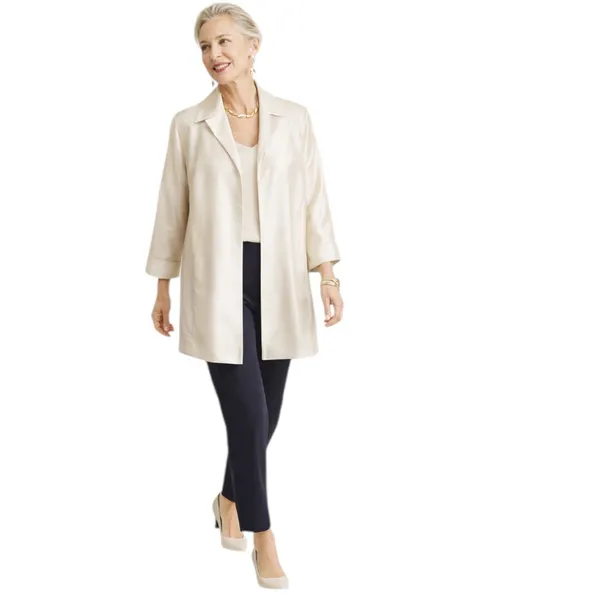 NWT Chico’s Subtle Sheen Topper Jacket Natural Cream Size 3 or XL - Image 12