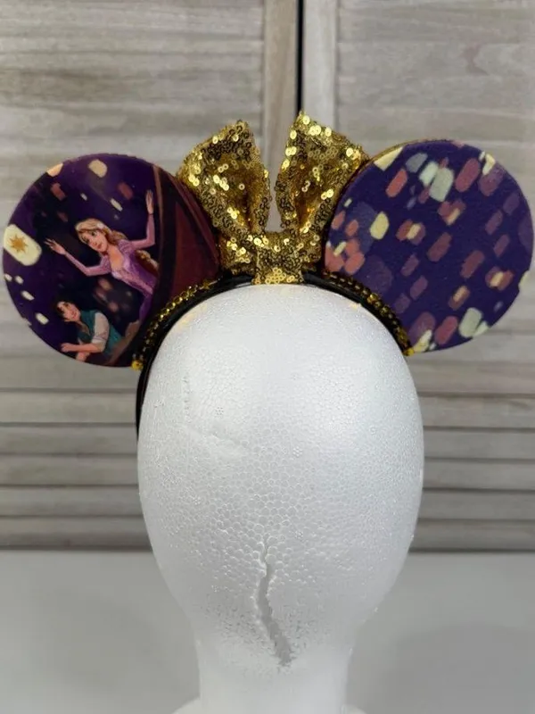 DISNEY Rapunzel Flynn Rider Lanterns Themed Minnie Ears/Headband-OS - Image 2