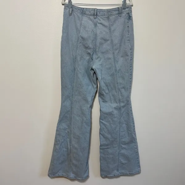 Free People We the Free Florence Flare High Waist Jeans Size 31 Light Wash Boho - Image 6