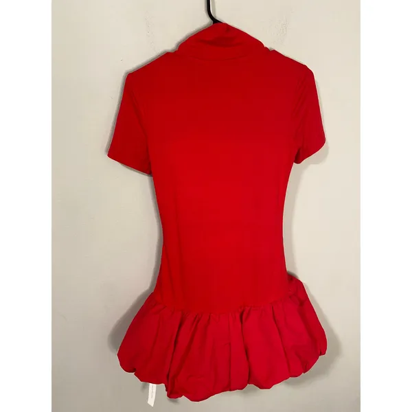 NWT Reformation Dana Knit Mini Dress Red Size Small - Image 4