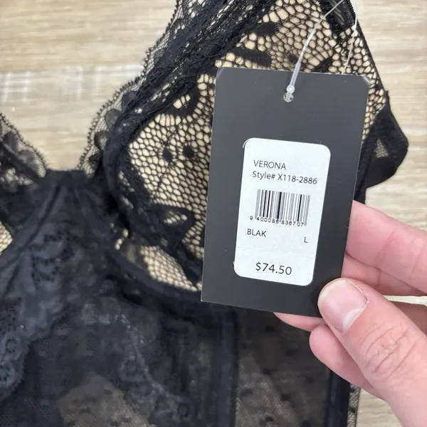Fredericks Of Hollywood Corset Womens Size Large Black Lace Set NEW Lingerie - Image 4