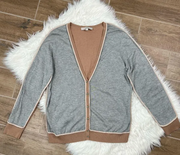 Loft dual tone varsity cardigan sweater  - Image 2