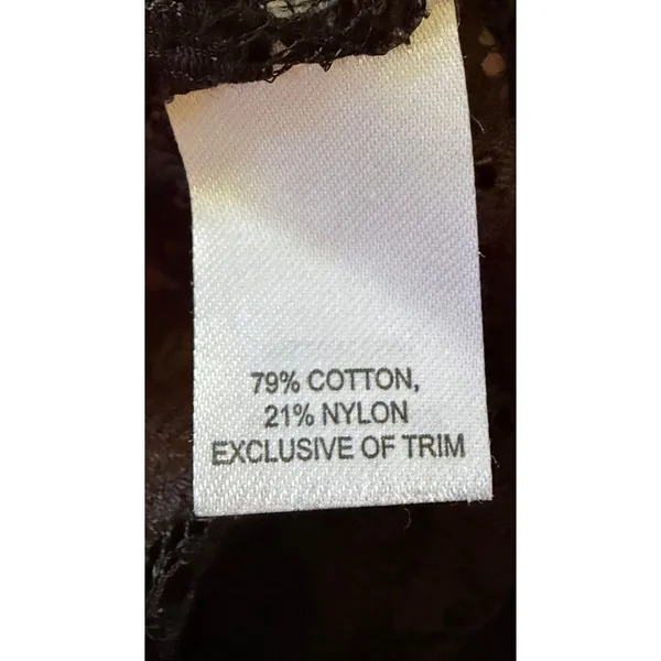 Hinge Black Lace Top Bow Back Size L Stretch - Image 5