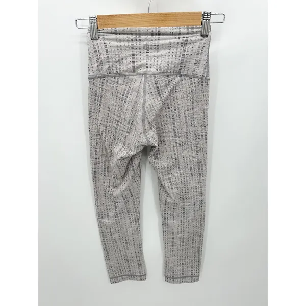 Lululemon Wunder Under‎ Crop High Rise Action Jacquard Leggings Women's Size 2 - Image 2