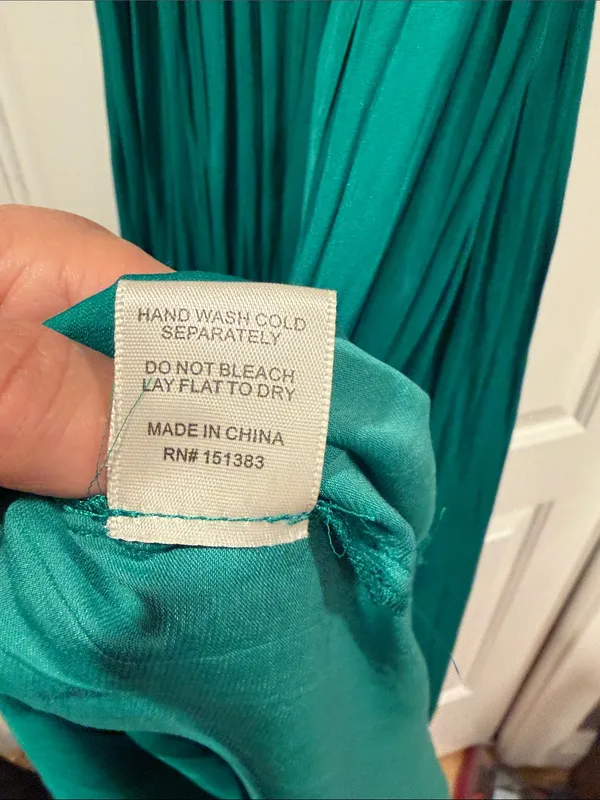 Current Air Teal Pleated Midi Dress with Spaghetti Straps large‎ - Image 8