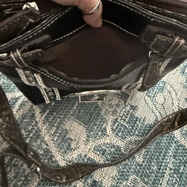 Western Crossbody Purse Womens Silver Buckle Rhinestone‎ Studded Cowgirl Bag - Image 7