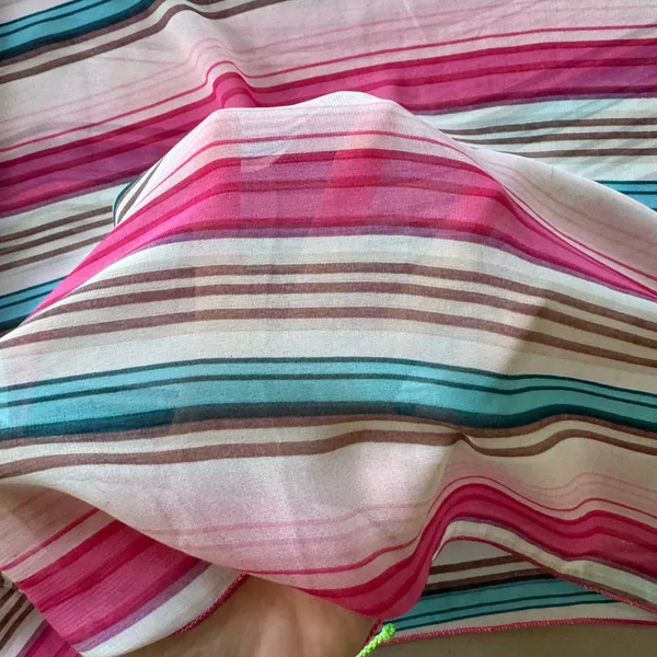 Y2K Era colorful striped oversized sheer dolman sleeve top - Image 4