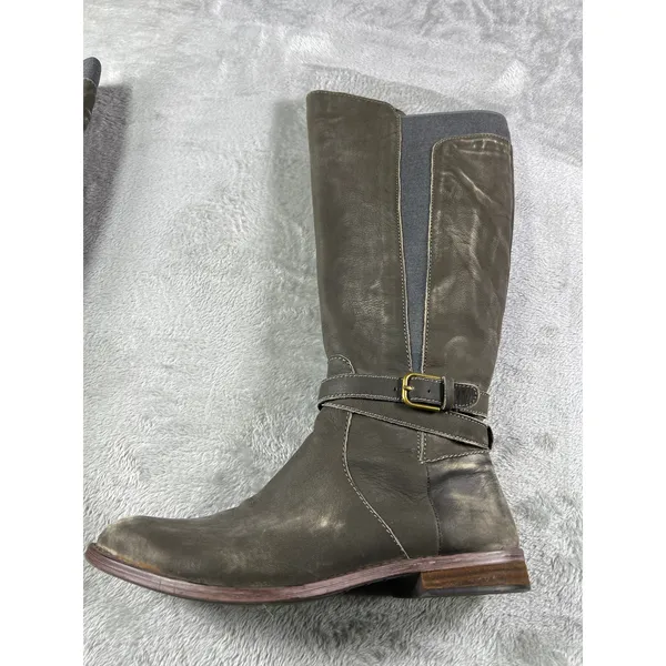 Lucky Brand Distressed Women's 10W Leather Ostrand Riding Boots Gray Mid Calf - Image 6