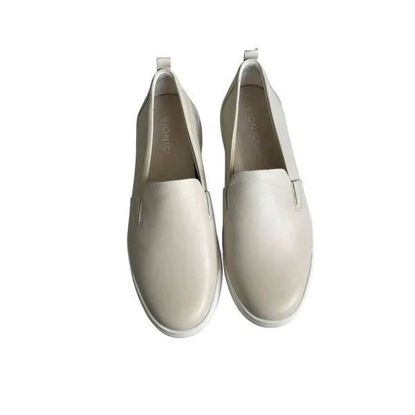 Vionic Carson Slip On Sneaker Womens 11 NWOT Cream Beige Leather Comfort Shoe - Image 4
