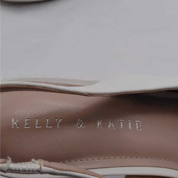 Kelly & Katie Womens Slingback Heels Size 9 White Peep Toe Pumps Bridal Shoes - Image 8