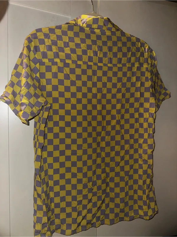 Ascot & Hart Yellow & Lavender Check Button Down + Shorts Lounge Set - Image 8
