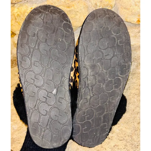 UGG Scuffette II Panther Leopard Print Calf Hair Slide Slipper Mules 10 - Image 5