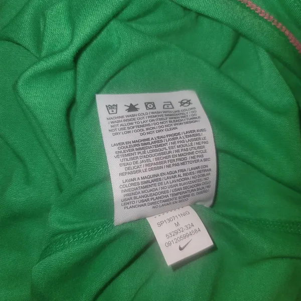 Nike DriFit Women's 1/4 Zip Running Hoodie Green Striped Pullover Hooded Shirt M - Image 10