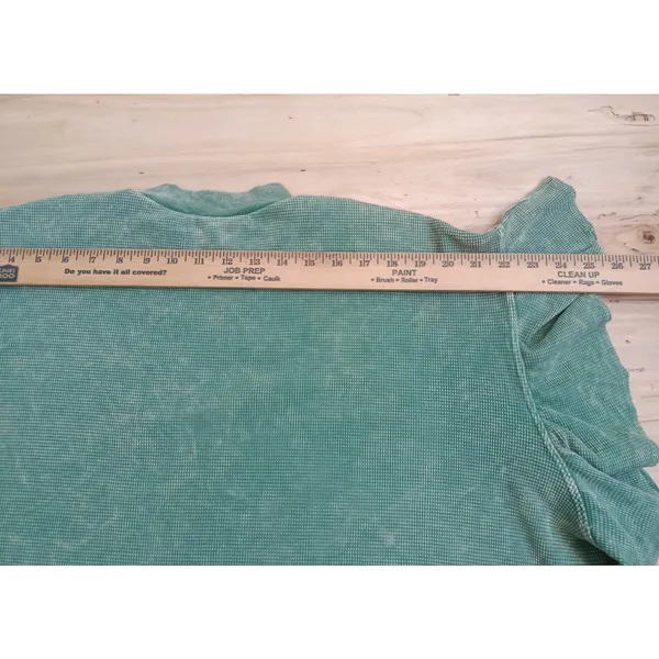 Altar'd State Sage Green Waffle Knit Ruffle Sleeve Crop Top Size Small EUC - Image 11