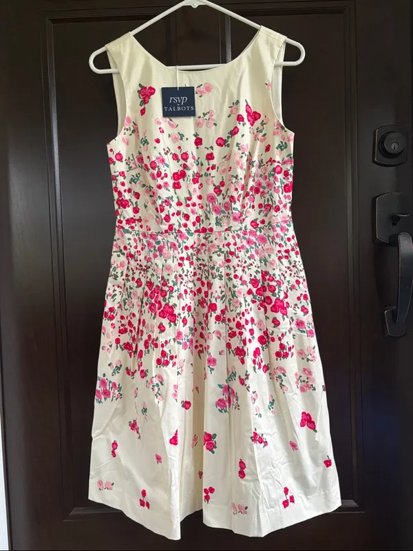 NWT Talbots RSVP Collection Rose Garden Fit & Flare Dress 2 Petite Retail $169 - Image 3