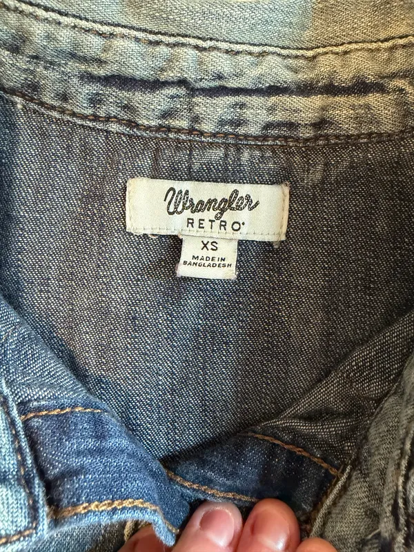 Wrangler Women’s Western Pearl Snap Denim Shirt - Image 3