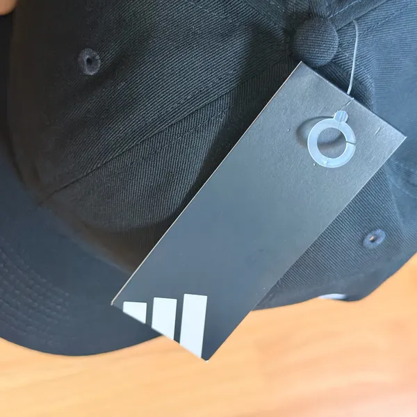 Adidas Black Baseball Adjustable Cap with White Three-Stripes Logo. - Image 6