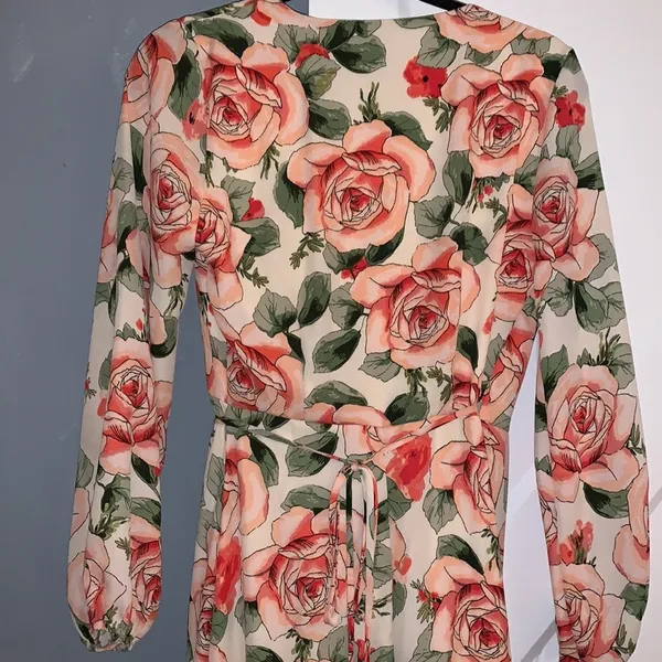 Bobeau Floral Print Maxi Wrap Dress Size XS - Image 6