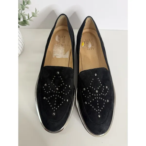Naturalizer‎ Andie Leather Studded Loafer Black Size 9 Slip On Comfort Casual - Image 2