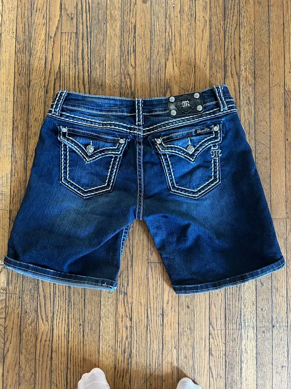 Y2K Miss Me Shorts Denim Low Rise - Image 3