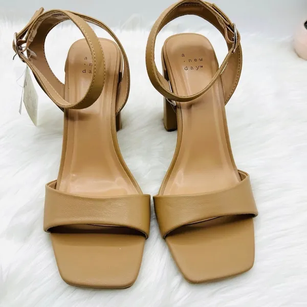 A New Day Light Tan ADR05 Sal 4” High Heel Open Toe Strappy Sandals Size 10 - Image 3