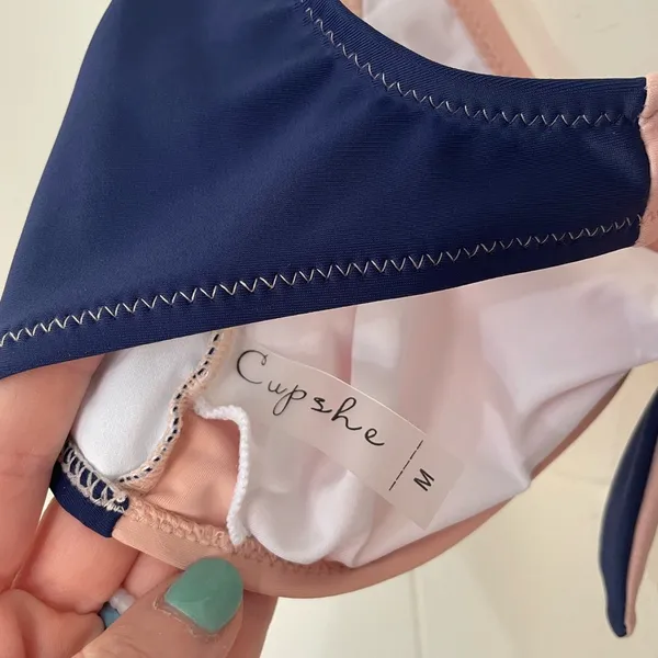 Cupshe Pink And Navy High Waisted Bikini Swimsuit ~ Women’s Size M - Image 5