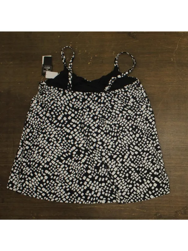 NWT Island Escape Cape Town Printed Tankini Swim Top N770658 Black / White 16W - Image 2