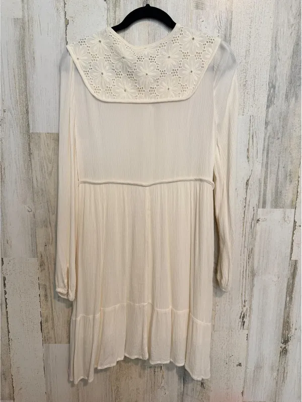 Knox Rose Ivory Boho Embroidered Lace Tassel Long Sleeve Dress M - Image 5
