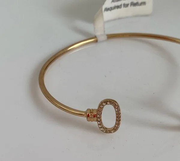 BaubleBar Gold Pavé Crystal Circle Open Cuff Bracelet New With Tag - Image 3