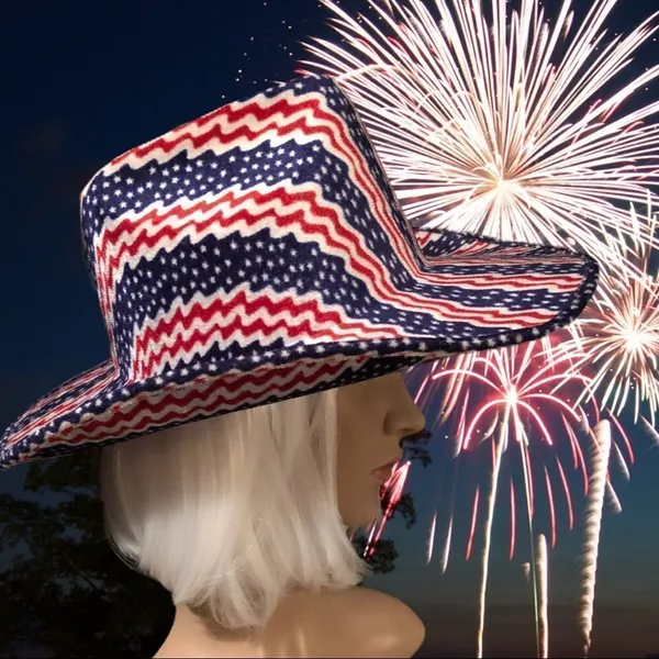 Cowgirl hat! Red, white and blue costume! - Image 3