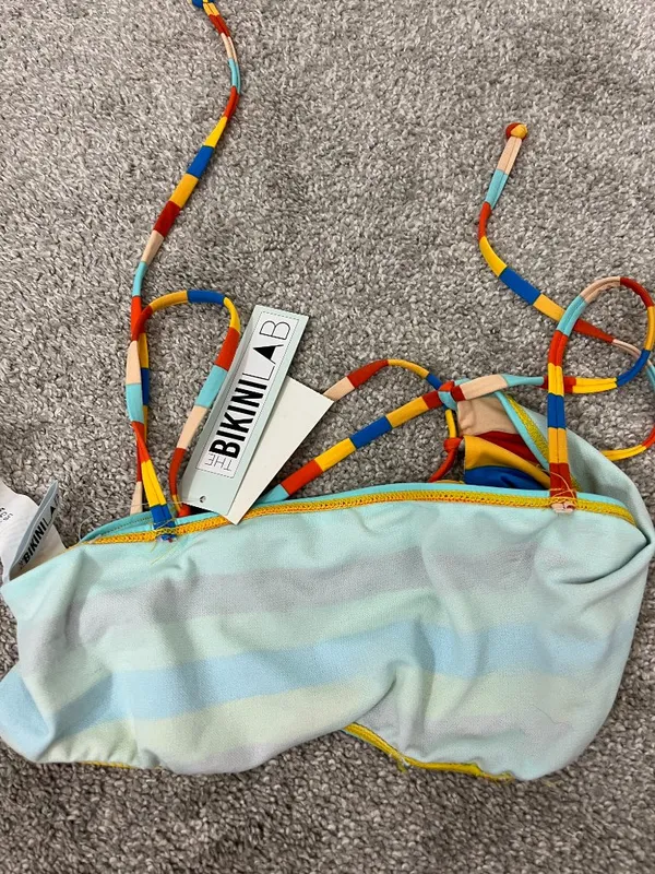 New The Bikini Lab Small Striped Bandeau Bikini Top NWT - Image 9