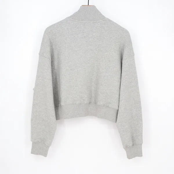 Nike USA Hockey Phoenix Crop Quarter Zip Sweatshirt Heather Grey Large - Image 7