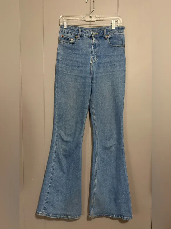 MOTEL ROCKS High-Rise Flare Blue Jeans - Image 2
