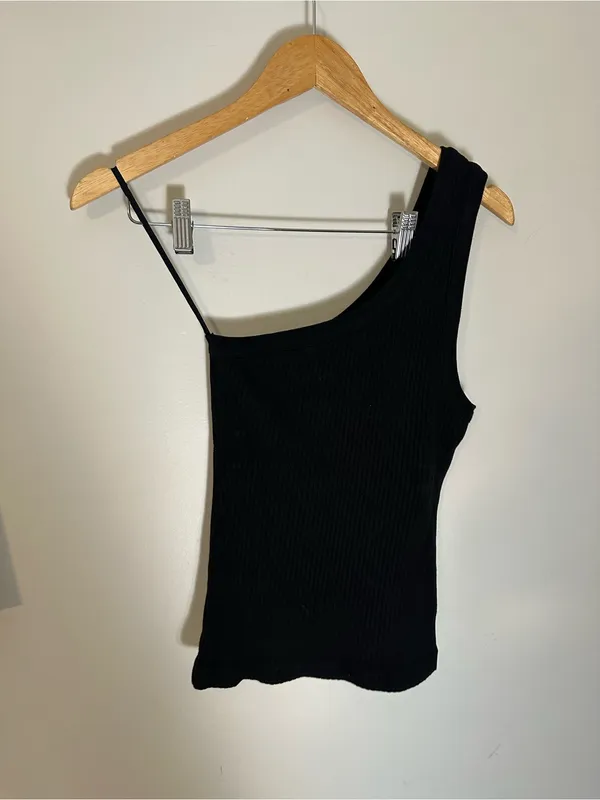 NWOT Citizens of Humanity Narida one shoulder tank top black small - Image 2