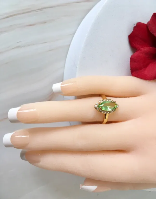 Green Gemstone Ring, Size 8 - Image 2