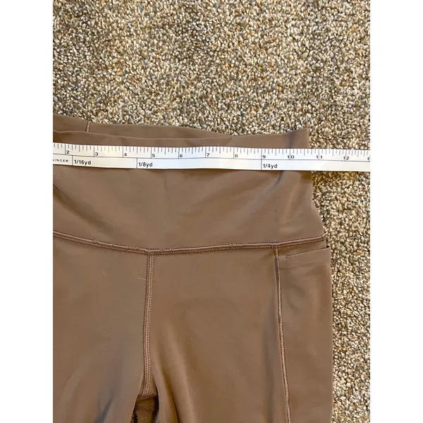 Athleta Transcend Stash Crop Straight Leg Brown Leggings. Size Small - Image 3
