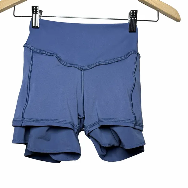 OFFLINE by Aerie Real Me Ruffle Flirty Short Blue Tiered Athletic XS Pickleball - Image 7