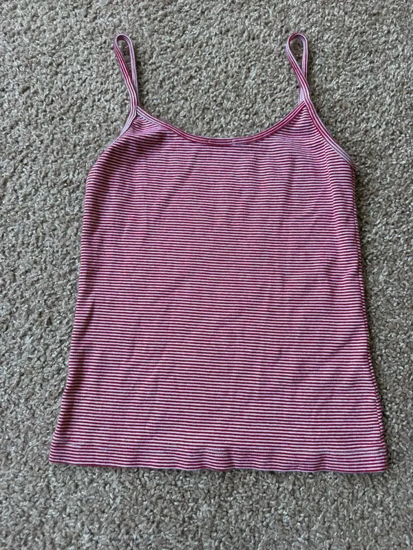 Brandy Melville John Galt Red and White Striped Tank - Image 4