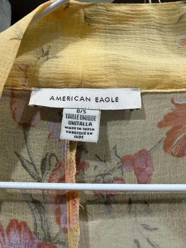 American Eagle Yellow Floral Kimono Duster - Image 2