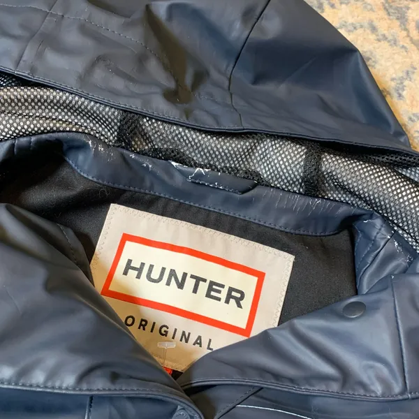 Hunter Original Women's Hooded Waterproof Rain Coat Navy XS (Flawed) - Image 10