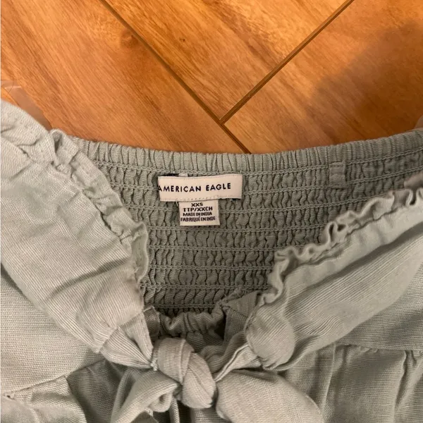 American Eagle Outfitters Sage Tie-Front Blouse - Image 2