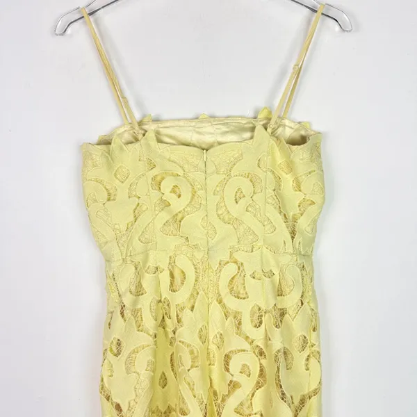 Bardot Lina Lace Sheath Dress Sleeveless Yellow Size 6 Small S EUC - Image 10