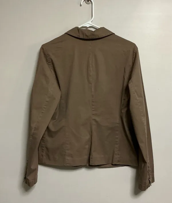Style & Co. Brown Cotton Blend Twill Blazer Jacket Size S - Image 2