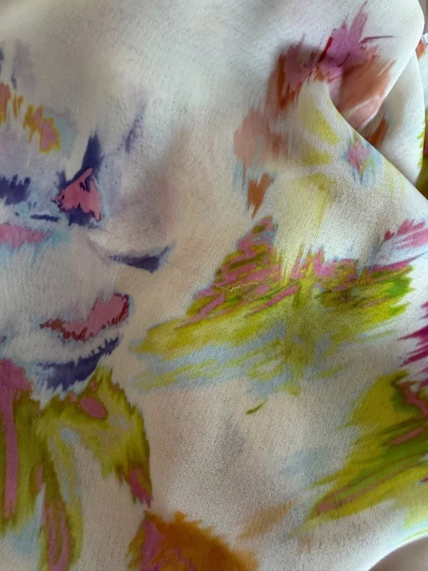 Zara Off White Patterned V Neck Dress - Image 7