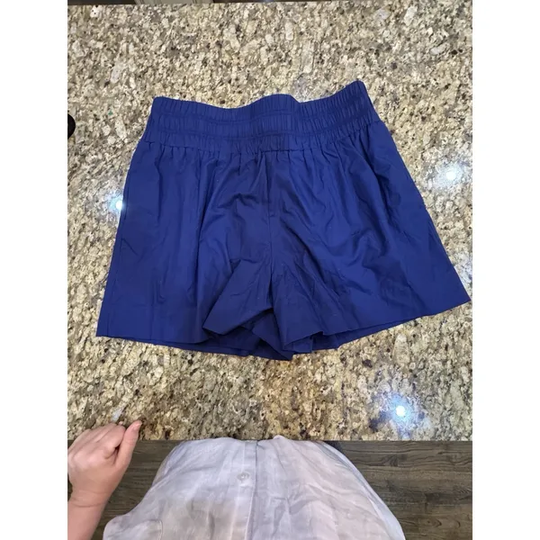 Hill House The Livie Shorts size XL Elasticated Smocked Waistband Pull On Blue - Image 4