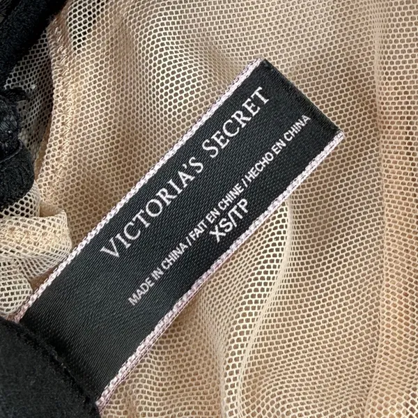 Victoria's Secret Black Lace‎ Strappy Back Bralette XS Unlined Wireless - Image 2
