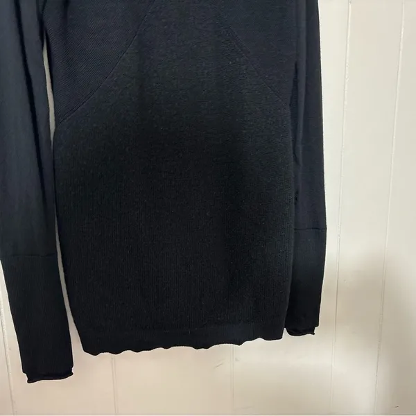 Lululemon Merino Wool Full Zip Jacket Black Thermal Ski Base Layer Women’s Small - Image 9